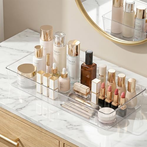 Manalete 31 Pcs Clear Plastic Drawer Organizer, Makeup & Vanity Organizer