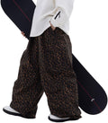 SNOWVERB Loose Fit Snowboard Leopard Ski Snow Baggy Pants for Men and Women