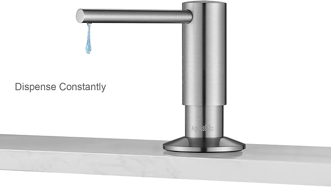 AguaStella ASF026BN Built in Soap Dispenser Brushed Nickel for Kitchen Sink with Soap Bottle Countertop Pump
