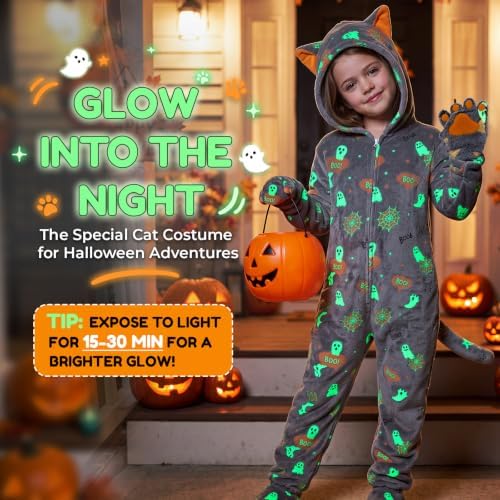 Joycover Halloween Black Cat Costume for Girls, Kids Cat Onesie & Purse Bag