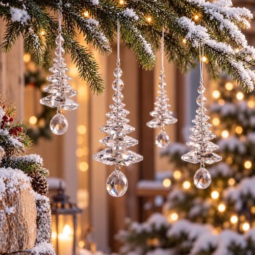 12 Pcs Christmas Tree Decoration Crystal Hanging Ornaments