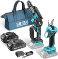 SEESII 2-in-1 Mini Chainsaw & Pruning Shears Combo, Brushless Motor