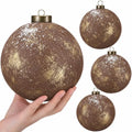 6 Pcs 6'' Large Neutral Christmas Ball Ornaments Terracotta Brown