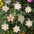 kockuu Christmas Gingerbread Snowflake Ornaments for Tree