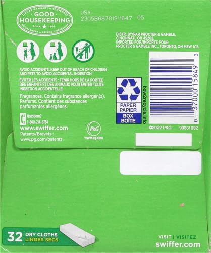 Swiffer Sweeper Dry Sweeping Pad,Multi Surface Refills for Dusters Floor Mop,with Febreze Lavender,32 Count (Pack of 4)