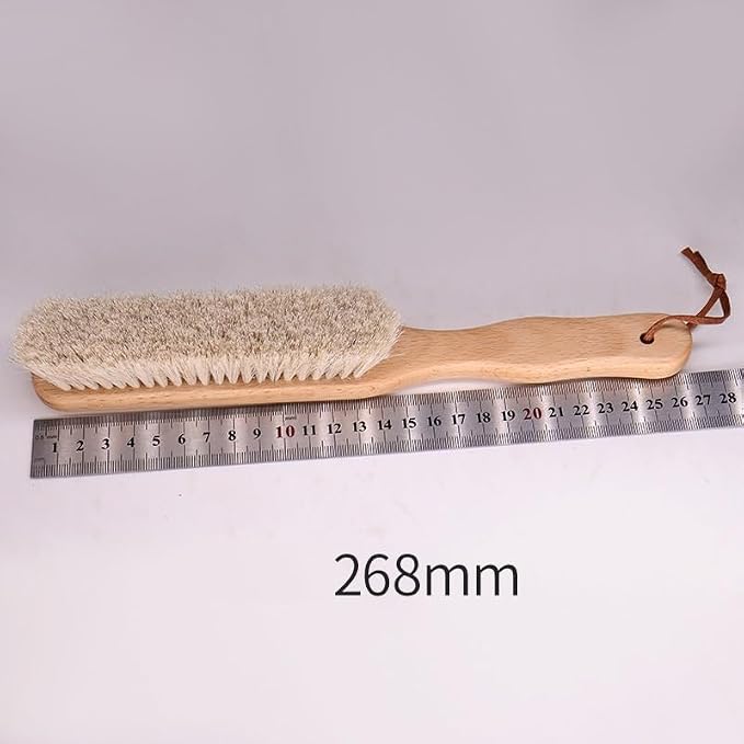 Shoe Polish Brush Long-Handled Horsehair Bristle Soft Sweep Bed Coat Clean and