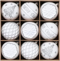 SHareconn 100MM/4 Inch 9PCS Large Christmas Balls Ornaments, White & Silver