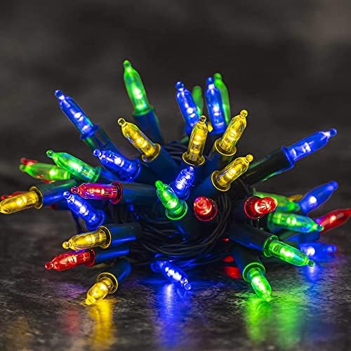 Dazzle Bright Battery Operated Christmas Lights, 2 Pack Total 32Feet 100LED Clear Mini String Lights Waterproof with 8 Modes for Xmas Indoor Outdoor Yard Holiday Wedding Decorations (Multi Color)