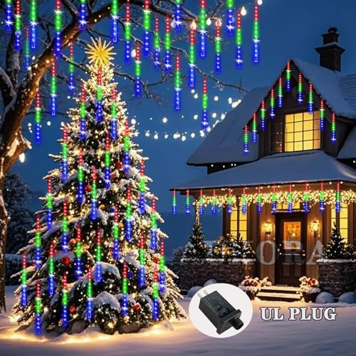 Aukora Christmas Lights Outdoor,Meteor Shower Lights UL Certified