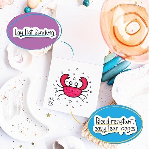 A Brighter Year Large Color The Cosmos Sagittarius Bundle - Adult Mini Coloring Book (3" x 3" - 50 Pages), Post It Notes (50-3” x 3”), Stickers, & Gel Pens - Stress Relief, Mindfulness, Gift, Travel