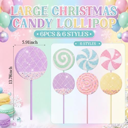 Yerliker 36 Pcs 13.78'' Giant Pastel Candy Christmas Tree Ornament, Macaron