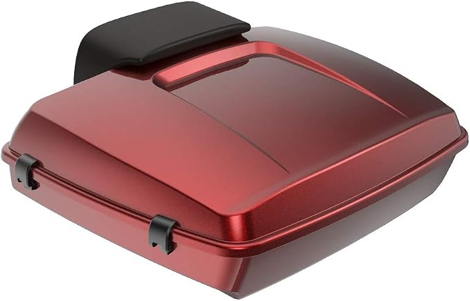 Advanblack Road Glide Tour Trunk Pack Hard Candy Hot Rod Red Flake Razor Tour Trunk Pack Backrest Pad for '97-'25 Harley Touring Road King Street Glide Electra Glide CVO models
