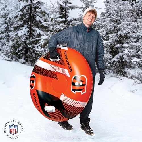 Big Mouth Inc NFL Snow Tube, Heavy Duty Inflatable Snow Sled for Winter Tubing, Ride-On Snow Tube with Handles for Kids and Adults, Outdoor Winter Fun and Football Fan Gifts