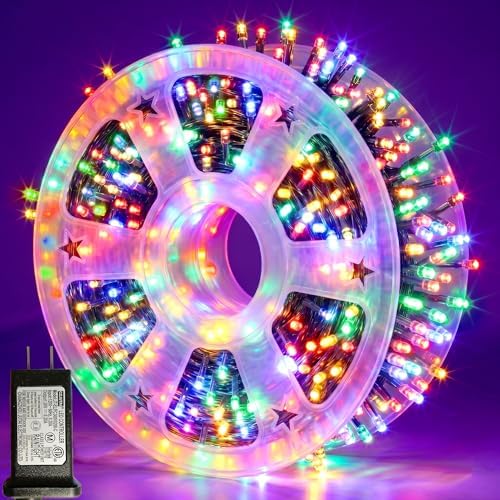 Pooqla 1000 LED Colorful Christmas Lights Outdoor String Lights, 328 ft