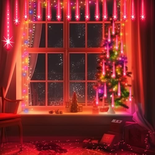 Aukora Halloween Lights Outdoor, UL Certified Red Meteor Shower Lights