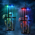2-Pack 23” Scary Hanging Skeletons Ghosts Solar Halloween Decor