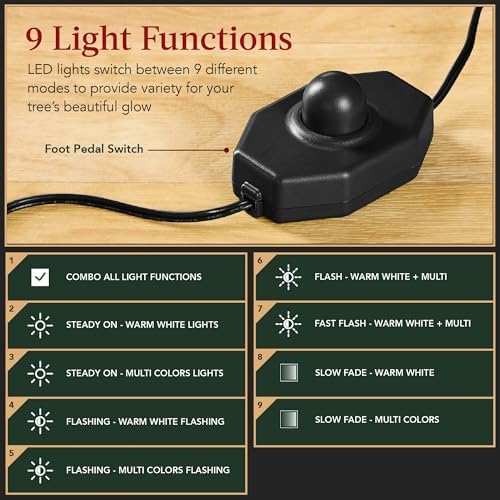 Best Choice Products Pre-Lit Sparse Christmas Tree 6ft Artificial Flocked Pine Holiday Décor Aspen Noble Fir White & Multicolor LED Lights- Black