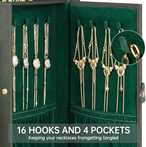 AKOZLIN 6-Tier Jewelry Box Organizer 5 Drawers Storage Medium Dark Green