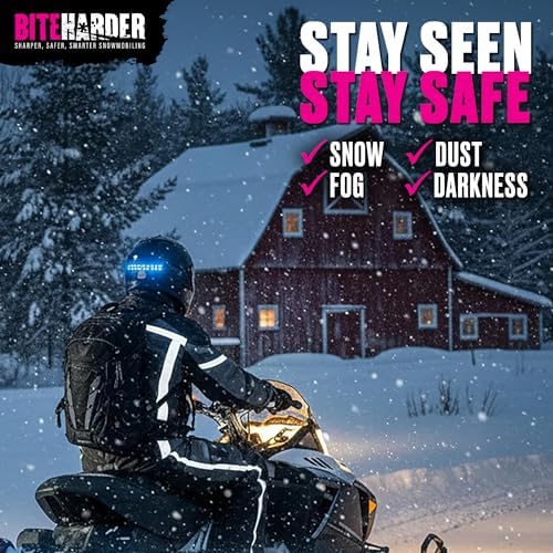 BITEHARDER Snowmobile Helmet Safety Light, Blue