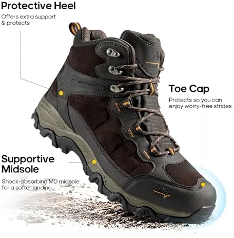 NORTIV 8 Men's Waterproof Lightweight Hiking Boots