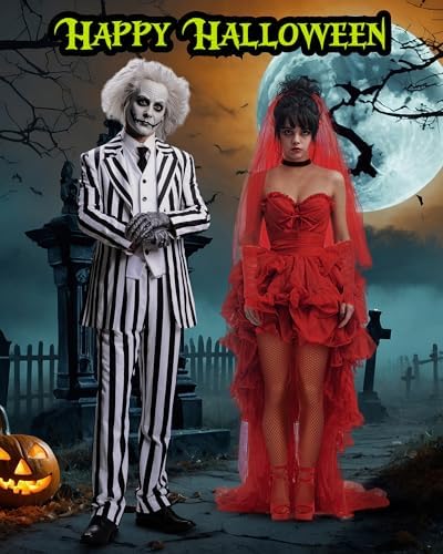 JenPen 9 Pcs Halloween Couple Costume Cosplay Set for Adult