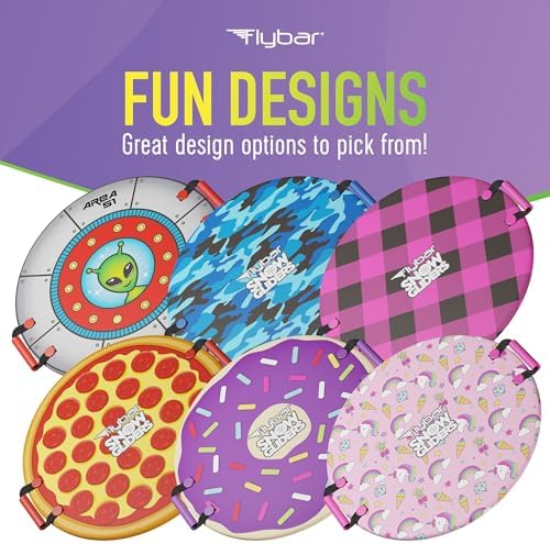 Flybar Snow Sled for Kids - Foam Saucer Disc Sled, Ages 6+, Easy Grip Handles, Durable with Slick Bottom & PE Core Build, Lightweight Sleds for Kids, Snow Toys for Kids Outdoor, Up to 110 lbs, 26"