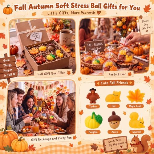 Thenshop 30 Pcs Thanksgiving Fall Soft Balls Bulk 6 Style Party Favors