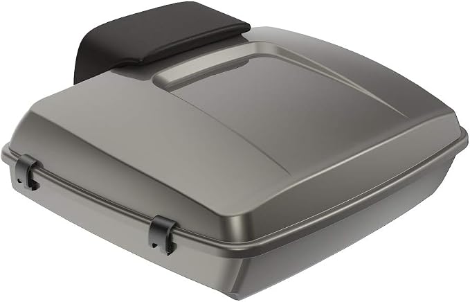 Advanblack Road Glide Tour Trunk Pack Industrial Gray Razor Tour Trunk Pack Backrest Pad for '97-'25 Harley Touring Road King Street Glide Electra Glide CVO models