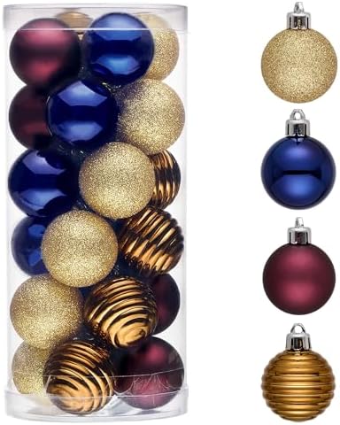 Valery Madelyn Small Christmas Tree Decorations Ball Ornaments 24ct 1.57"