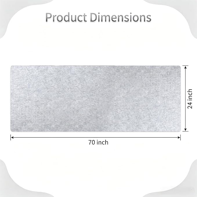 70"x 24" Wool Pressing Mat | 0.5 Inch Thick Ironing Board for Quilter, Sewing, Quilting Supplies