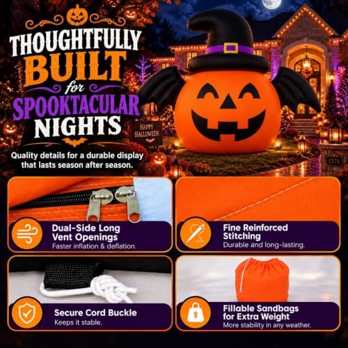 19.7 FT Halloween Inflatable Giant Pumpkin Decorations Outdoor with Blower
