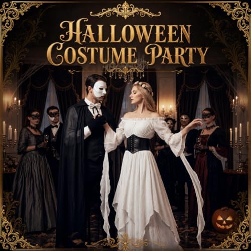 Unittype 6 Pcs Opera Costume Halloween Couple Costume Dress Cape