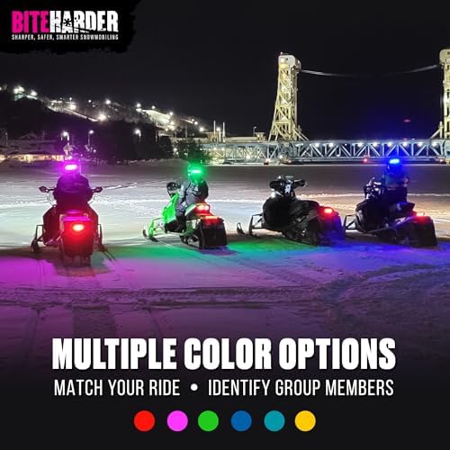 BITEHARDER Snowmobile Helmet Safety Light, Green