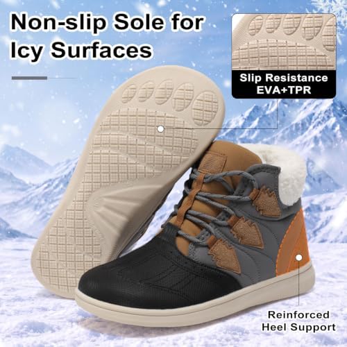BARERUN Womens Waterproof Winter Snow Boots Lightweight Warm Ankle Booties