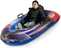 Slippery Racer Inflatable Toboggan Snow Sled for Kids with Reinforced Side Handles.