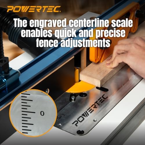POWERTEC 24" x 32" Benchtop Router Table w/Aluminum Insert Plate – Laminated MDF Top, Reducer Rings, Leveling Screws, and Starting Pin Compatible with Bosch, DeWalt, Makita, and Other Brands (71964)