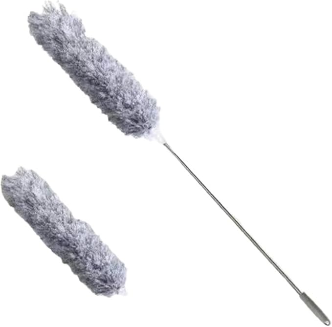 2.8M Extended Chicken Feather Duster Extendable and Curved Ceiling Cleaning Broom Home Electrostatic Dust Collector(2.8m 2PCS clothA)