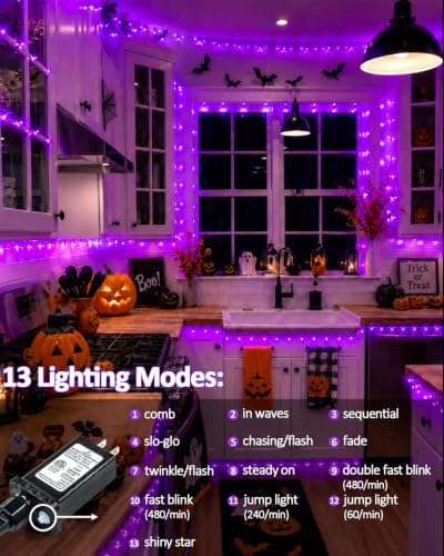 200 LED Connectable String Lights, 66FT Christmas Lights Outdoor Indoor