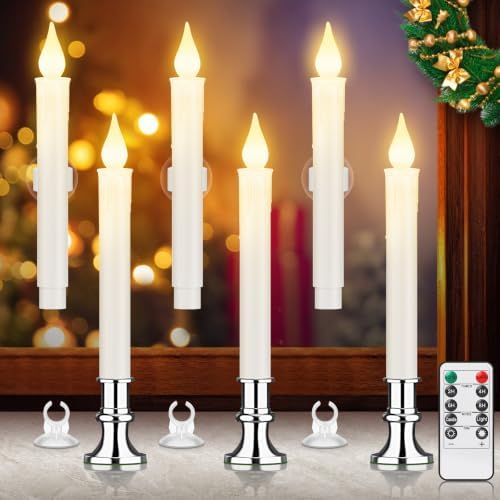 6-Pack Window Candles Battery Operated, Flameless LED Candle Lights
