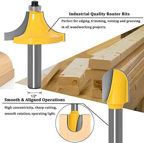 TAIWAIN 1/2" Shank Router Bit 41 PCS Frame Crown Mitered Door & Drawer Panel Molding Set, Woodworking Milling Cutters, Miter Wood Cabinet Router Bits Sets Cutter for Doors, Tables, Shelves(F-LE2)