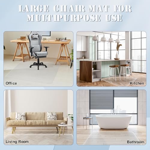 Office Chair Mat for Hardwood Floor, 71"x71" Extra Large Desk Chair Mat for Hard & Tile Floor, Heavy Duty Protector for Home, Office, Kitchen, Living Room, Multi-Purpose