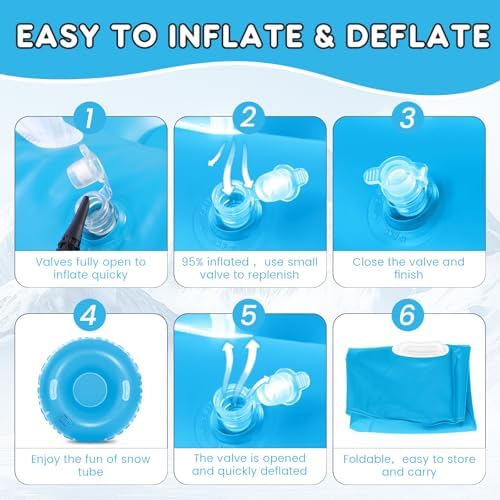 Shappy 3 Pack Inflatable Snow Tubes Handles