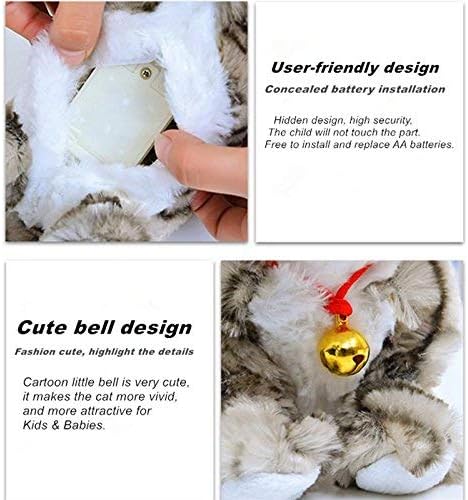 Smalody Interactive Plush Toys, Novelty Sound Control Electronic Cat Electronic Pets Robot Cat Gift for Children (White)