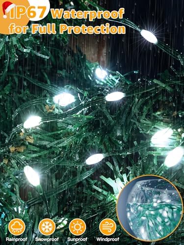 BrightChristmas 600 LED 196 FT Christmas Lights, Waterproof String Lights with Remote and Timer, Christmas Tree Lights with 8 Modes Dimmable, Fairy Lights for Holiday Decor (Cool White)