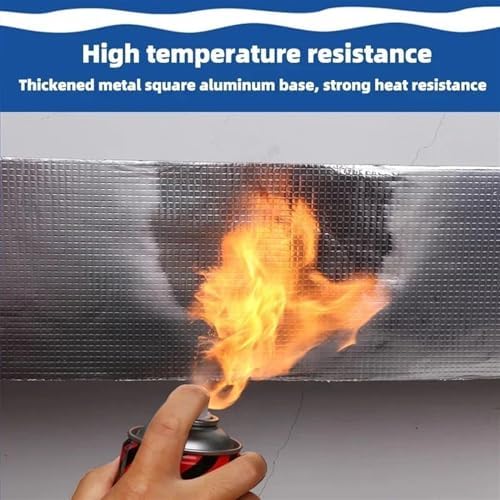 Waterproof Tape Butyl Tape Aluminum Foil Tape Butyl Tape Aluminum Foil Butyl Rubber Tape High Temperature Super Resistant god kvalitet Self Adhesive Wall Crack Roof Pipe Repair(5cm X 10 Meter)