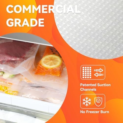 Wevac Vacuum Sealer Bags, Quart 8"x12" 200 Count, Pint 6"x10" 100 Count | Two Sizes in One Box, BPA Free, Commercial Grade Textured PreCut Bags,Compatible with Food Saver Machines, Sous Vide Cooking