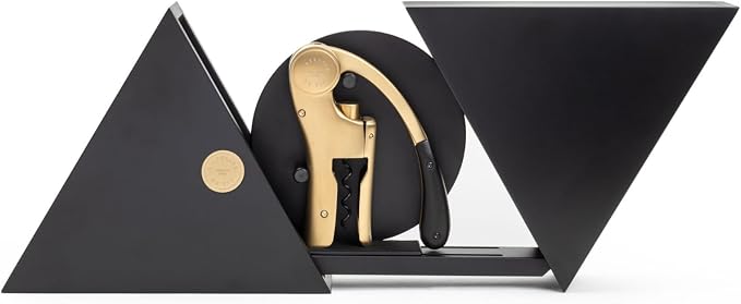 L’Atelier du Vin Geometry Lever Corkscrew Set - Oeno Motion Gold Luxury Wine Bottle Opener with Premium Gift Box Hand Made for Wine Tasting, Sommelier, Bartenders, Wine Accessories Designed In France
