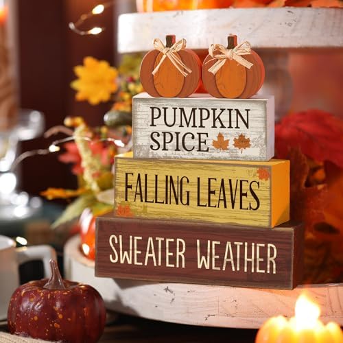 Lineshading 4 Pcs Fall Pumpkin Decor Fall Table Decoration Thanksgiving
