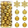 Valery Madelyn Christmas Tree Decorations Ornament Set, 50ct 2 Inches Gold Shatterproof Christmas Ball Ornaments Hanging Xmas Holiday Party Decor
