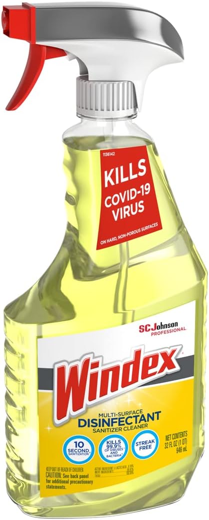 SC Johnson Professional Windex Disinfectant Surface Cleaner 32oz, 32 Fl Ounce